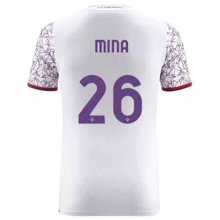 Kandiny Niño Camiseta Yerry Mina #26 Blanco 2ª Equipación 2023/24 La Camisa Chile