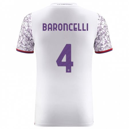 Kandiny Niño Camiseta Leonardo Baroncelli #4 Blanco 2ª Equipación 2023/24 La Camisa Chile