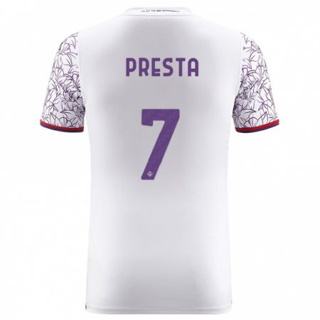 Kandiny Niño Camiseta Francesco Presta #7 Blanco 2ª Equipación 2023/24 La Camisa Chile