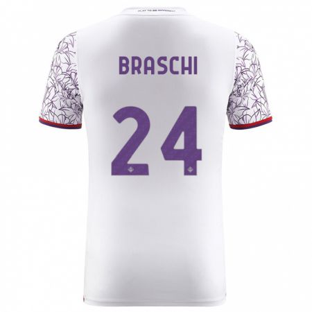 Kandiny Niño Camiseta Riccardo Braschi #24 Blanco 2ª Equipación 2023/24 La Camisa Chile