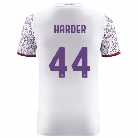 Kandiny Niño Camiseta Jonas Harder #44 Blanco 2ª Equipación 2023/24 La Camisa Chile