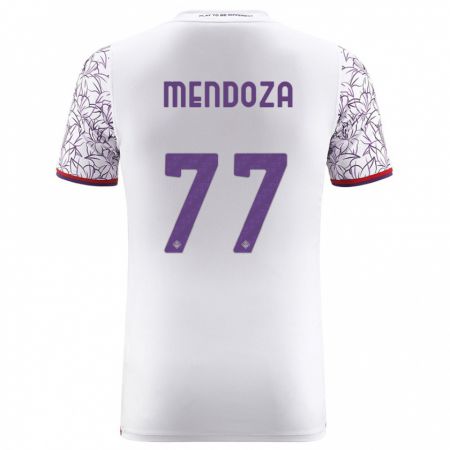 Kandiny Niño Camiseta William Mendoza #77 Blanco 2ª Equipación 2023/24 La Camisa Chile