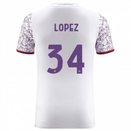 Kandiny Niño Camiseta Lucas López #34 Blanco 2ª Equipación 2023/24 La Camisa Chile