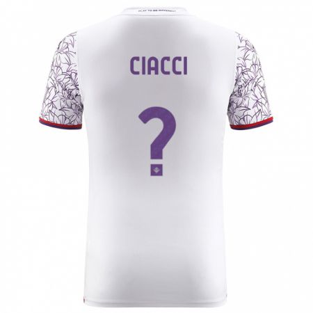 Kandiny Niño Camiseta Niccolò Ciacci #0 Blanco 2ª Equipación 2023/24 La Camisa Chile