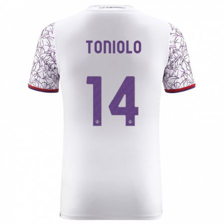 Kandiny Niño Camiseta Martina Toniolo #14 Blanco 2ª Equipación 2023/24 La Camisa Chile