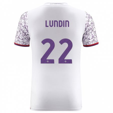 Kandiny Niño Camiseta Karin Lundin #22 Blanco 2ª Equipación 2023/24 La Camisa Chile