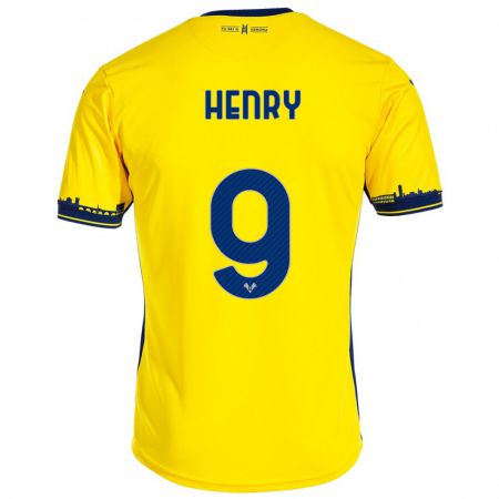 Kandiny Niño Camiseta Thomas Henry #9 Amarillo 2ª Equipación 2023/24 La Camisa Chile