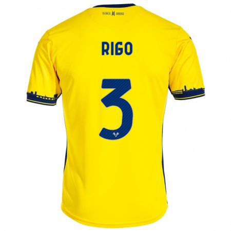 Kandiny Niño Camiseta Mattia Rigo #3 Amarillo 2ª Equipación 2023/24 La Camisa Chile