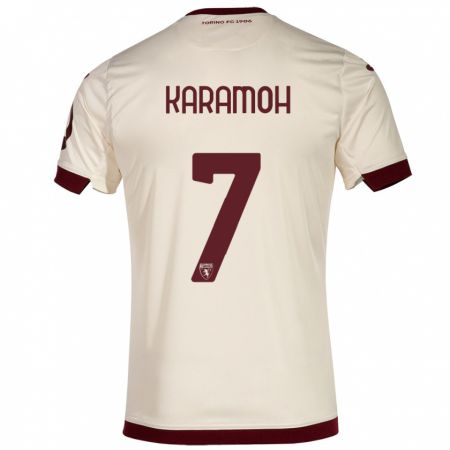 Kandiny Niño Camiseta Yann Karamoh #7 Champán 2ª Equipación 2023/24 La Camisa Chile