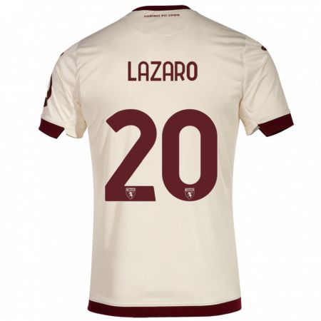 Kandiny Niño Camiseta Valentino Lazaro #20 Champán 2ª Equipación 2023/24 La Camisa Chile