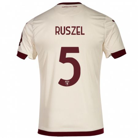 Kandiny Niño Camiseta Marcel Ruszel #5 Champán 2ª Equipación 2023/24 La Camisa Chile