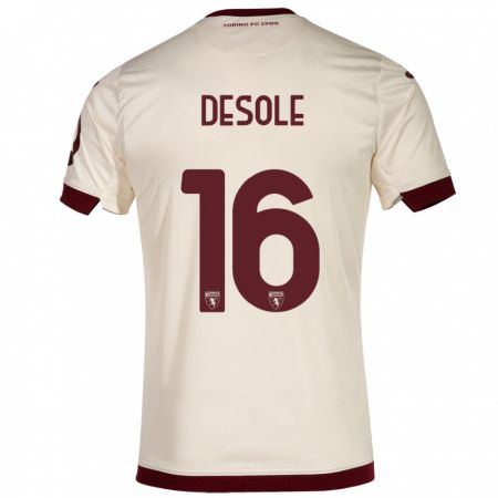 Kandiny Niño Camiseta Fabio Desole #16 Champán 2ª Equipación 2023/24 La Camisa Chile