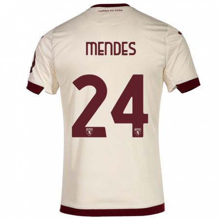 Kandiny Niño Camiseta Rodrigo Mendes #24 Champán 2ª Equipación 2023/24 La Camisa Chile
