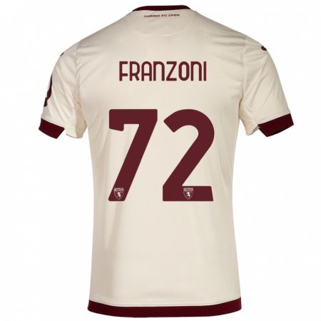 Kandiny Niño Camiseta Nicolò Franzoni #72 Champán 2ª Equipación 2023/24 La Camisa Chile