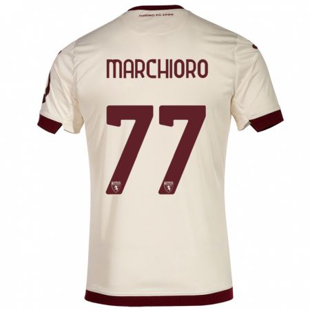 Kandiny Niño Camiseta Raffaele Marchioro #77 Champán 2ª Equipación 2023/24 La Camisa Chile