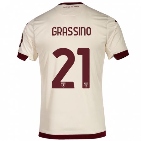 Kandiny Niño Camiseta Giulia Grassino #21 Champán 2ª Equipación 2023/24 La Camisa Chile