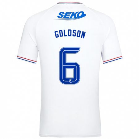 Kandiny Niño Camiseta Connor Goldson #6 Blanco 2ª Equipación 2023/24 La Camisa Chile