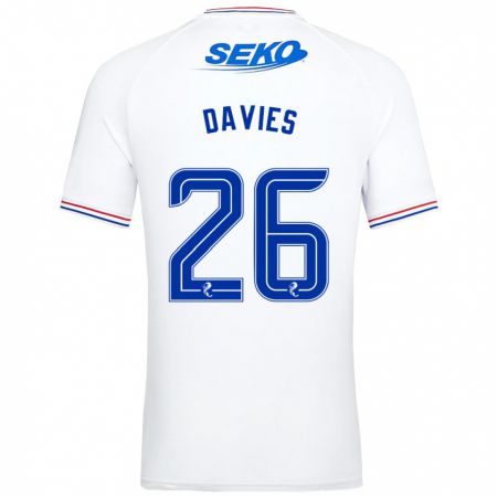 Kandiny Niño Camiseta Ben Davies #26 Blanco 2ª Equipación 2023/24 La Camisa Chile