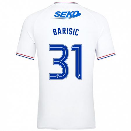 Kandiny Niño Camiseta Borna Barisic #31 Blanco 2ª Equipación 2023/24 La Camisa Chile