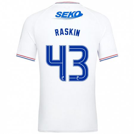 Kandiny Niño Camiseta Nicolas Raskin #43 Blanco 2ª Equipación 2023/24 La Camisa Chile