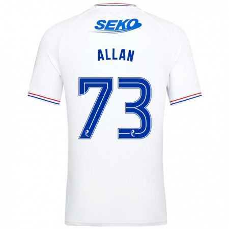 Kandiny Niño Camiseta Connor Allan #73 Blanco 2ª Equipación 2023/24 La Camisa Chile