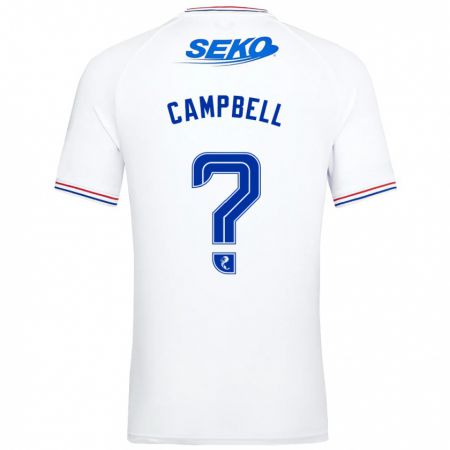 Kandiny Niño Camiseta Connor Campbell #0 Blanco 2ª Equipación 2023/24 La Camisa Chile