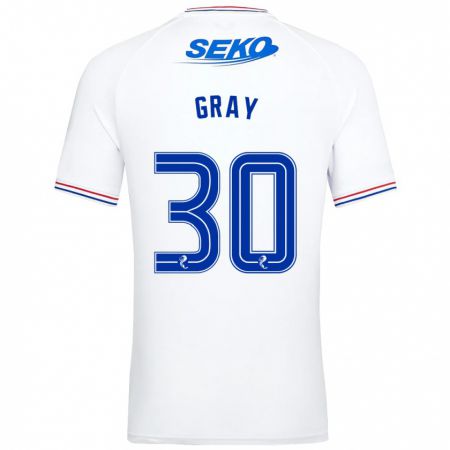 Kandiny Niño Camiseta Georgia Gray #30 Blanco 2ª Equipación 2023/24 La Camisa Chile