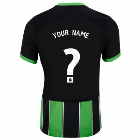 Kandiny Niño Camiseta Su Nombre #0 Verde Negro 2ª Equipación 2023/24 La Camisa Chile