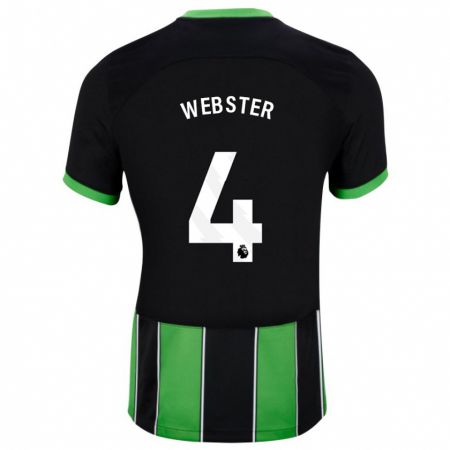 Kandiny Niño Camiseta Adam Webster #4 Verde Negro 2ª Equipación 2023/24 La Camisa Chile