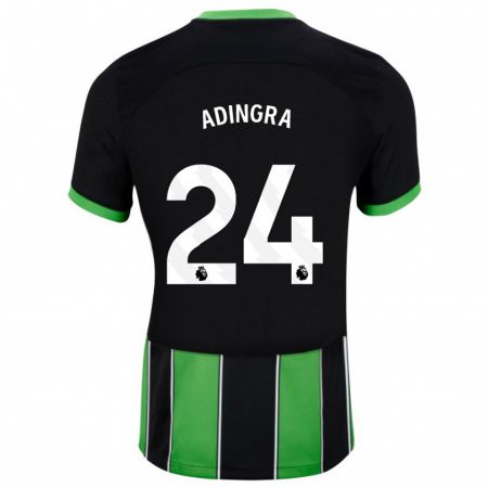Kandiny Niño Camiseta Simon Adingra #24 Verde Negro 2ª Equipación 2023/24 La Camisa Chile