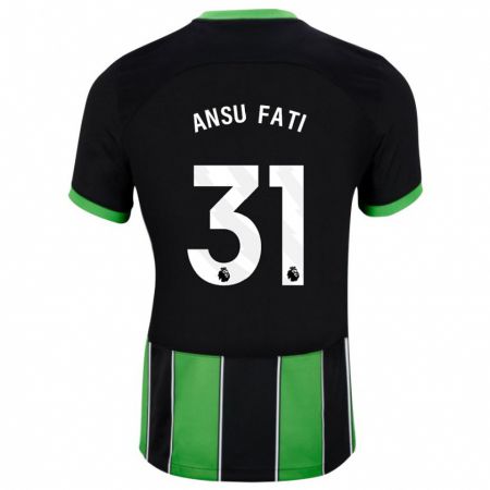 Kandiny Niño Camiseta Ansu Fati #31 Verde Negro 2ª Equipación 2023/24 La Camisa Chile