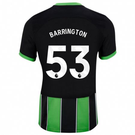 Kandiny Niño Camiseta Luca Barrington #53 Verde Negro 2ª Equipación 2023/24 La Camisa Chile