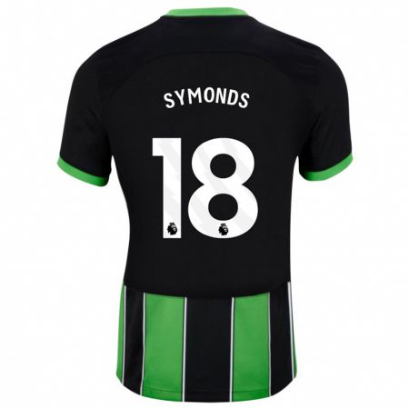 Kandiny Niño Camiseta Maisie Symonds #18 Verde Negro 2ª Equipación 2023/24 La Camisa Chile