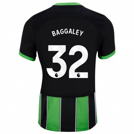 Kandiny Niño Camiseta Sophie Baggaley #32 Verde Negro 2ª Equipación 2023/24 La Camisa Chile