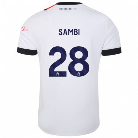 Kandiny Niño Camiseta Albert Sambi Lokonga #28 Blanco 2ª Equipación 2023/24 La Camisa Chile