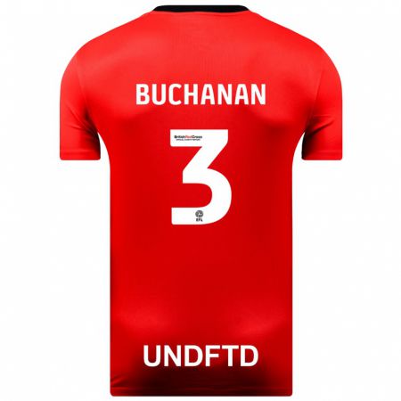 Kandiny Niño Camiseta Lee Buchanan #3 Rojo 2ª Equipación 2023/24 La Camisa Chile