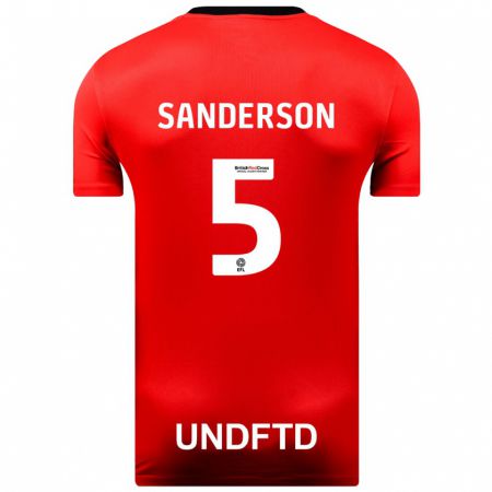 Kandiny Niño Camiseta Dion Sanderson #5 Rojo 2ª Equipación 2023/24 La Camisa Chile