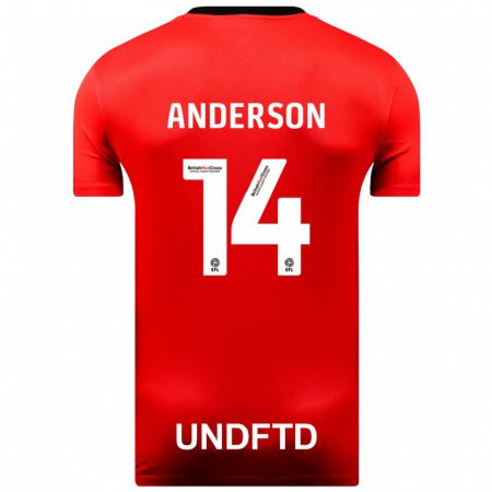 Kandiny Niño Camiseta Keshi Anderson #14 Rojo 2ª Equipación 2023/24 La Camisa Chile