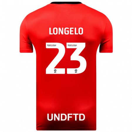 Kandiny Niño Camiseta Emmanuel Longelo #23 Rojo 2ª Equipación 2023/24 La Camisa Chile