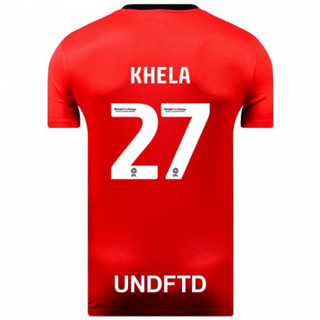 Kandiny Niño Camiseta Brandon Khela #27 Rojo 2ª Equipación 2023/24 La Camisa Chile