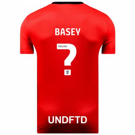 Kandiny Niño Camiseta Oliver Basey #0 Rojo 2ª Equipación 2023/24 La Camisa Chile