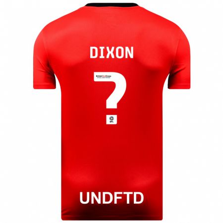 Kandiny Niño Camiseta Junior Dixon #0 Rojo 2ª Equipación 2023/24 La Camisa Chile