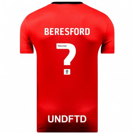 Kandiny Niño Camiseta Ben Beresford #0 Rojo 2ª Equipación 2023/24 La Camisa Chile