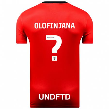 Kandiny Niño Camiseta Femi Olofinjana #0 Rojo 2ª Equipación 2023/24 La Camisa Chile