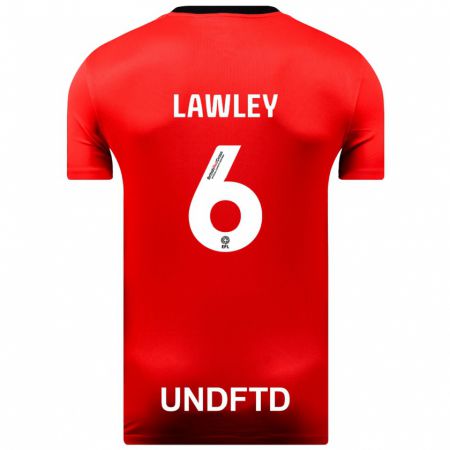 Kandiny Niño Camiseta Gemma Lawley #6 Rojo 2ª Equipación 2023/24 La Camisa Chile