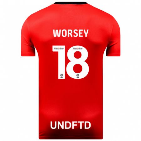 Kandiny Niño Camiseta Louanne Worsey #18 Rojo 2ª Equipación 2023/24 La Camisa Chile