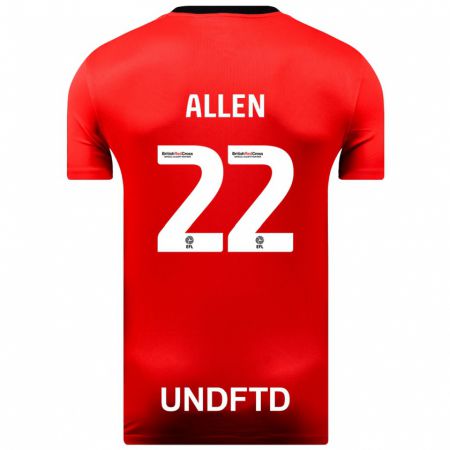 Kandiny Niño Camiseta Remi Allen #22 Rojo 2ª Equipación 2023/24 La Camisa Chile