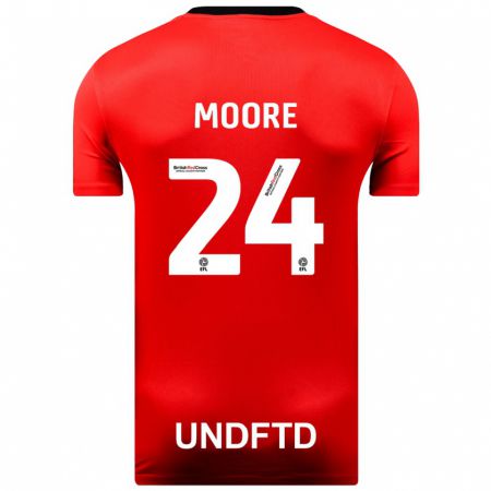 Kandiny Niño Camiseta Jade Ellis Moore #24 Rojo 2ª Equipación 2023/24 La Camisa Chile