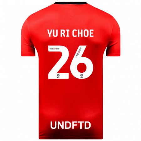 Kandiny Niño Camiseta Yu-Ri Choe #26 Rojo 2ª Equipación 2023/24 La Camisa Chile