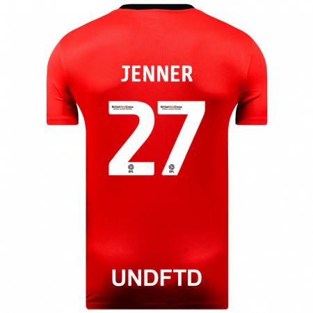 Kandiny Niño Camiseta Abbi Jenner #27 Rojo 2ª Equipación 2023/24 La Camisa Chile